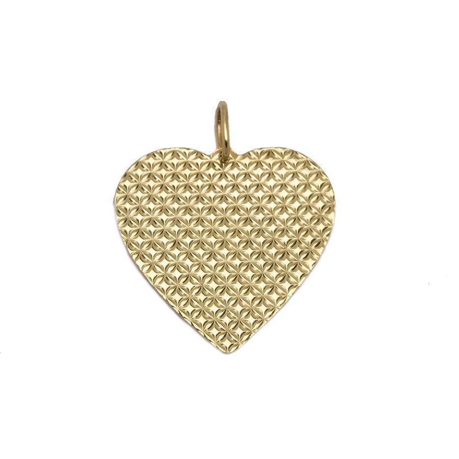 Pingente Cora��o Favo em Ouro 18 Kilates - 21200